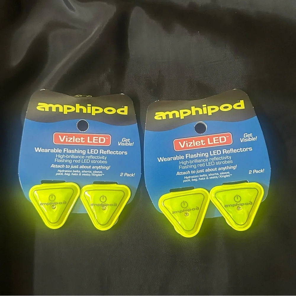 Amphipod Flashing LED Clip-on Magnetic Reflectors 2 Sets of 2 packs